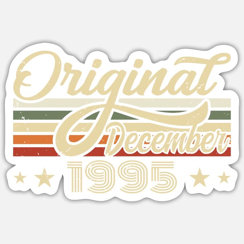 Dezember 1995 - Geburtstagsgeschenk Dezember 1995 - Sticker Größe S (10 x 10 cm) - Mattweiß