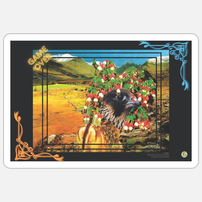 Mähen im Querformat - Sticker Größe S (10 x 10 cm) - Mattweiß