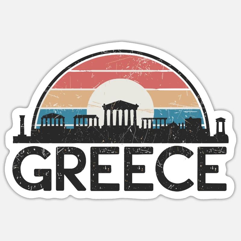 Grèce Grec Mer Égée Mer Ionienne Sticker taille S (10 x 10 cm)