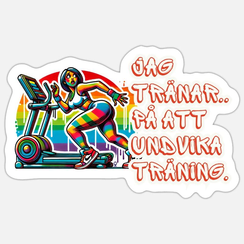 I practice avoiding exercise - Sticker size S (10 x 10 cm) - white matte