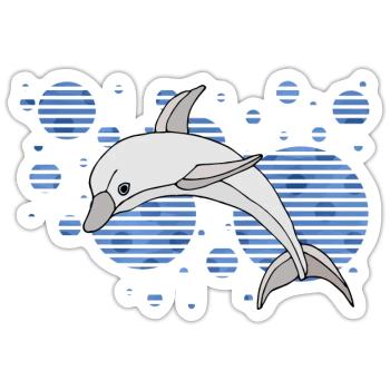 Dolphin - Sticker size S (10 x 10 cm) - white matte - Front