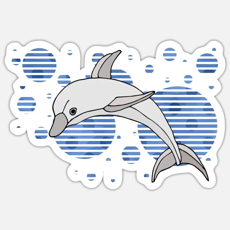 Dauphin - Sticker taille S (10 x 10 cm) - blanc mat