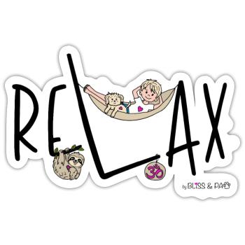 Phil and Paw - Relax - Sticker Größe S (10 x 10 cm) - Mattweiß - Vorne