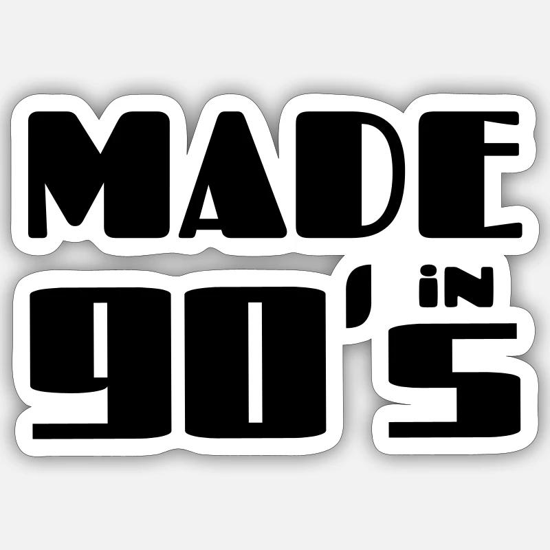 Hergestellt in den 90ern - Sticker Größe S (10 x 10 cm) - Mattweiß