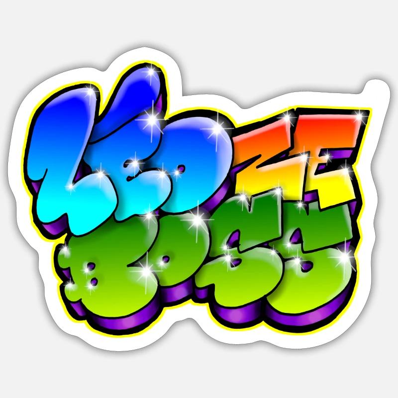 Leo Zeboss Graffiti Name - Sticker Größe S (10 x 10 cm) - Mattweiß