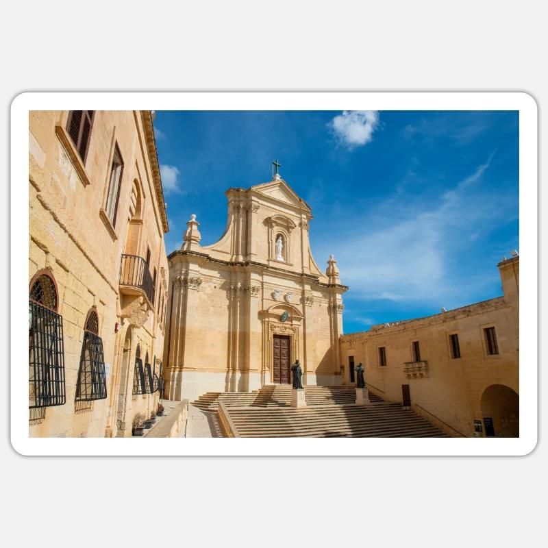 Gozo Kathedrale der Himmelfahrt Malta Sticker Größe S (10 x 10 cm)