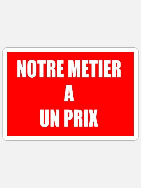 Unser Beruf hat seinen Preis - Sticker Größe S (10 x 10 cm) - Mattweiß
