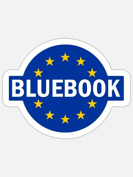 Bluebook Design - Für EU-Kommission Trainees - Sticker Größe S (10 x 10 cm) - Mattweiß