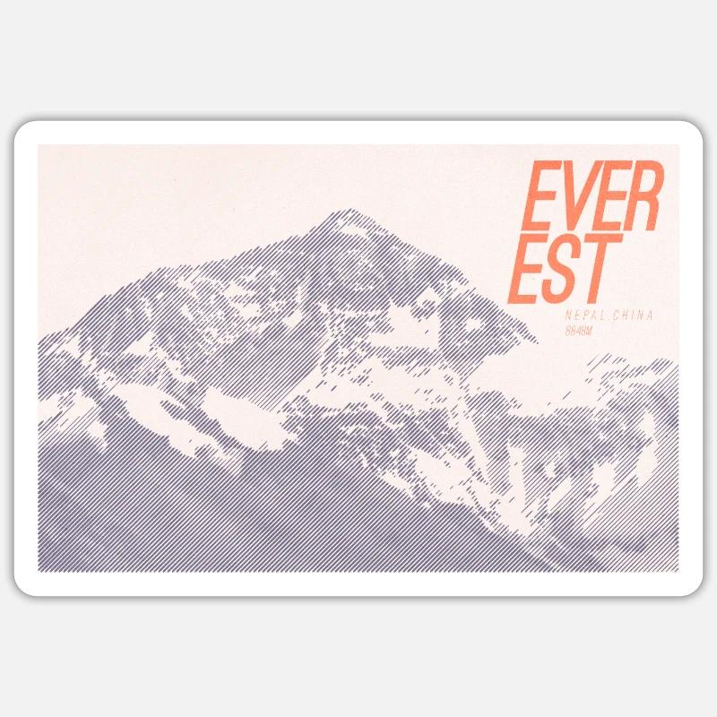 Everest Majesty - Sticker Größe S (10 x 10 cm) - Mattweiß