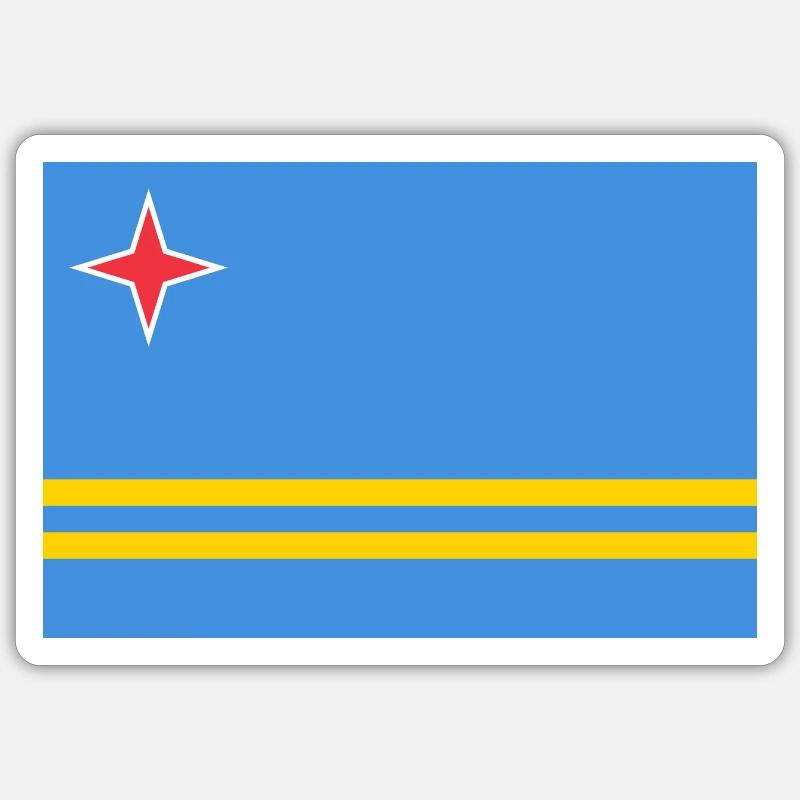 Aruba - Sticker taille S (10 x 10 cm) - blanc mat