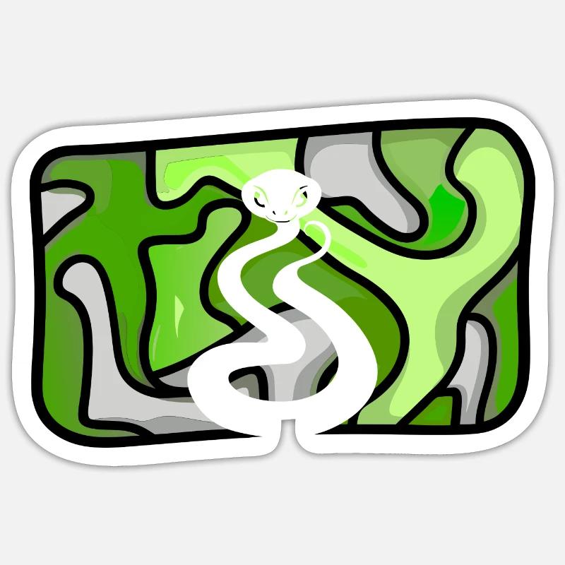Schlange Schlangenbiss Schlangen - Sticker Größe S (10 x 10 cm) - Mattweiß