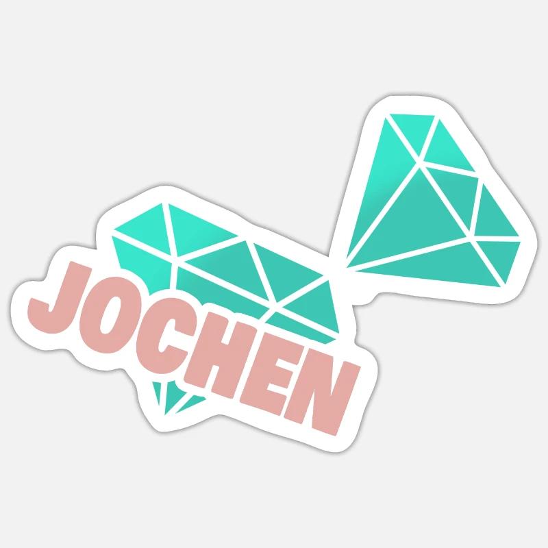 Jochen en tant que papa - Sticker taille S (10 x 10 cm) - blanc mat