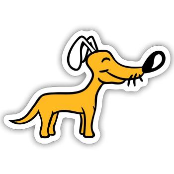 Dog Big Nose Cute Happy Pet Funny Cool - Sticker size S (10 x 10 cm) - white matte - Front