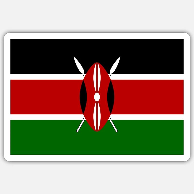 Kenya - Sticker taille S (10 x 10 cm) - blanc mat