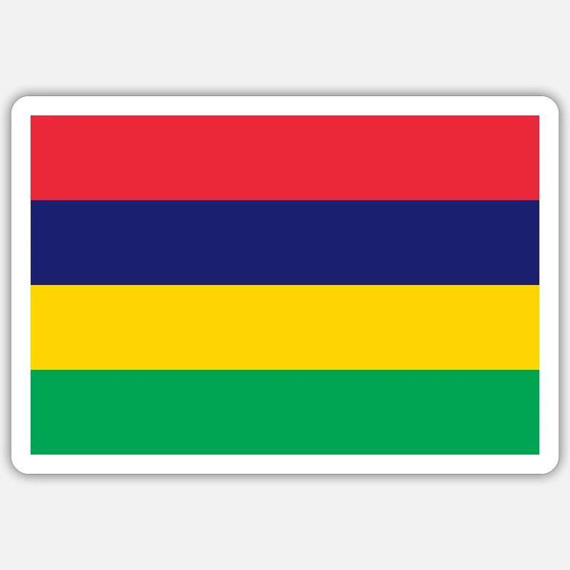 Mauritius - Sticker size S (10 x 10 cm) - white matte