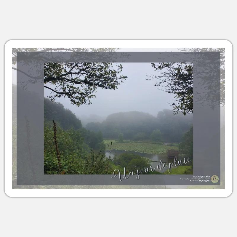 A rainy day, Brest, landscape format Sticker size S (10 x 10 cm)