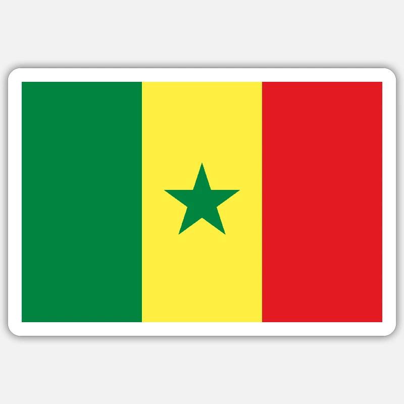 Sénégal - Sticker taille S (10 x 10 cm) - blanc mat