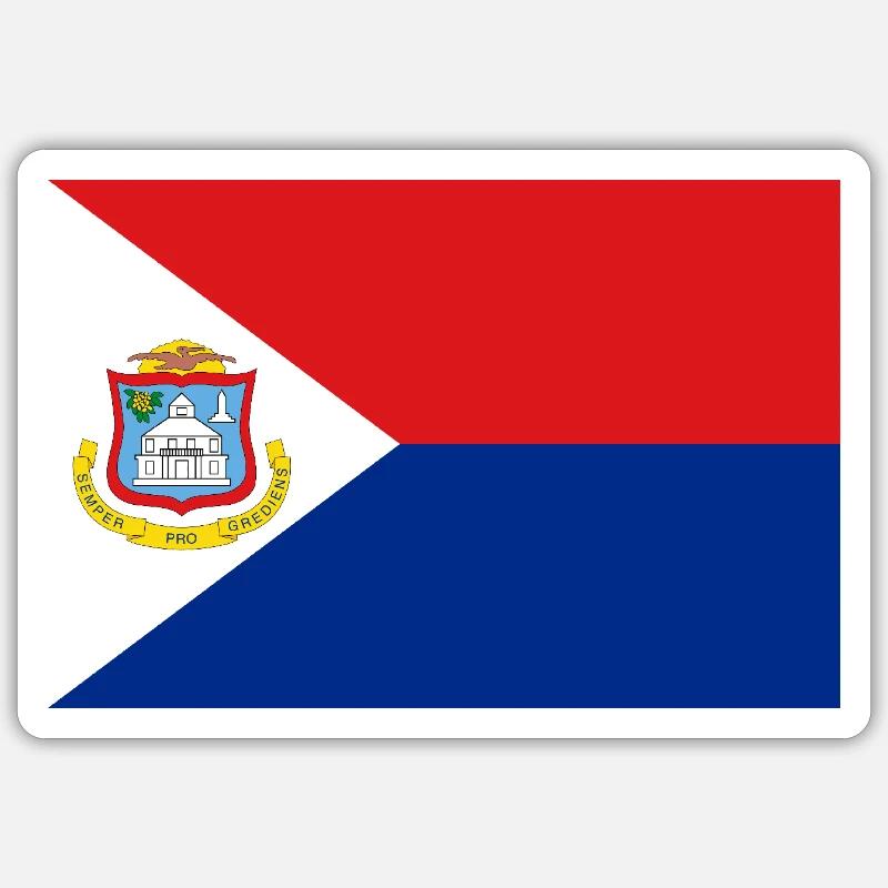 Saint-Martin - Sticker taille S (10 x 10 cm) - blanc mat