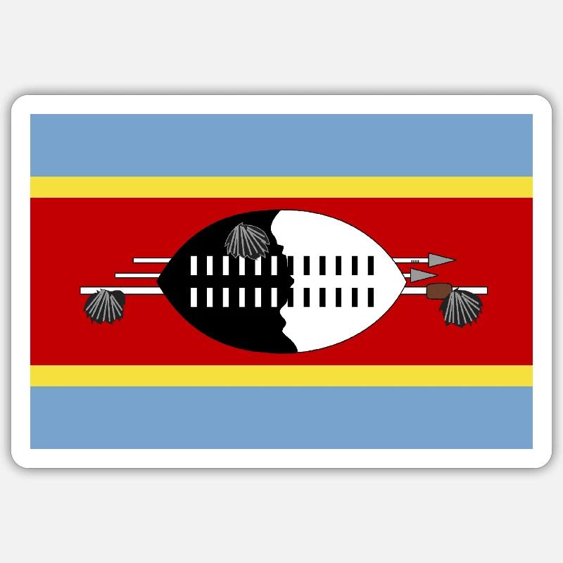 Eswatini - Sticker taille S (10 x 10 cm) - blanc mat