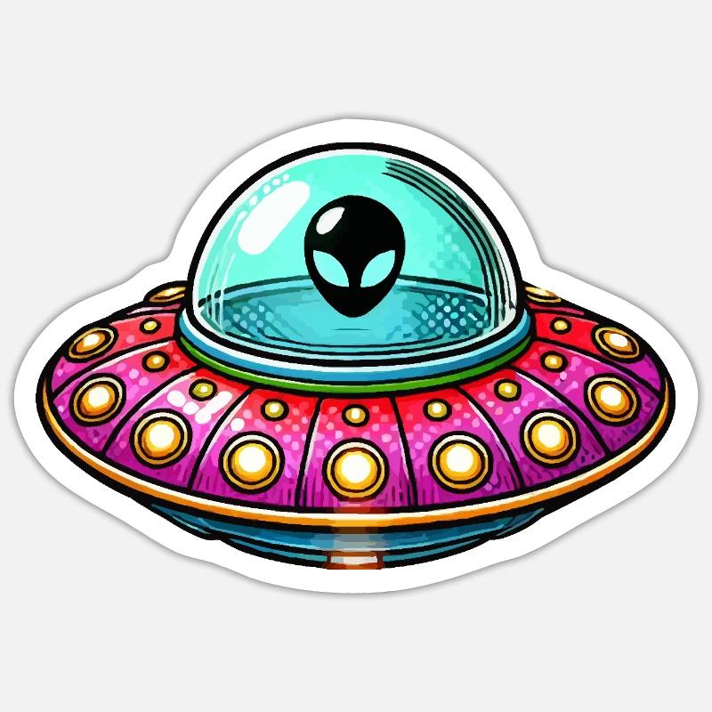 UFO Comic - Sticker size S (10 x 10 cm) - white matte