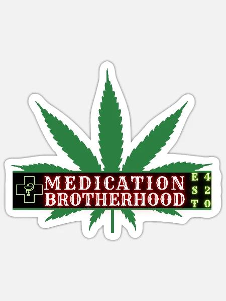 MEDIKAMENTEN-BRUDERSCHAFT - Sticker Größe S (10 x 10 cm) - Mattweiß