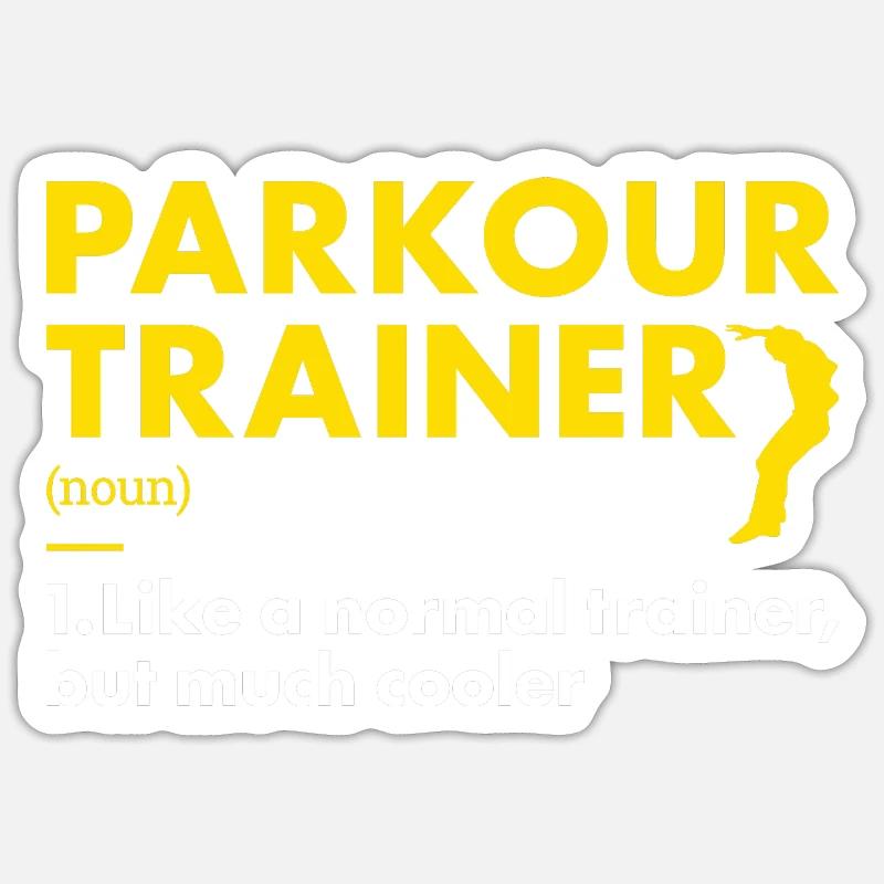 Traceur Trainer Définition Parkour - Sticker taille S (10 x 10 cm) - blanc mat