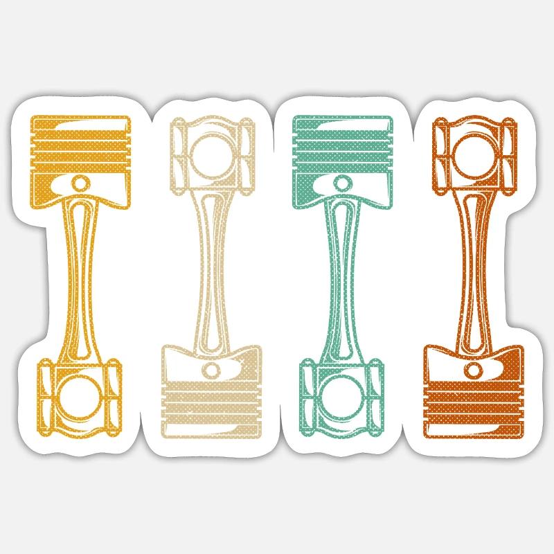 Retro Car Mechanic - Sticker size S (10 x 10 cm) - white matte