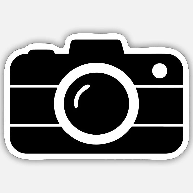 Kamera - Sticker Größe S (10 x 10 cm) - Mattweiß