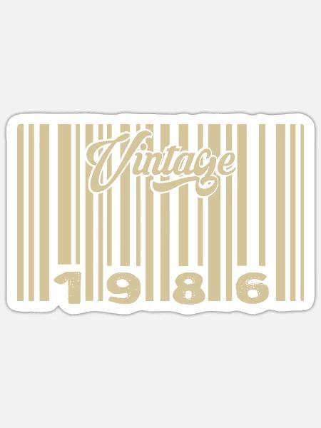 Jahrgang 1986 Barcode 1986: Jahr 2025. - Sticker Größe S (10 x 10 cm) - Mattweiß