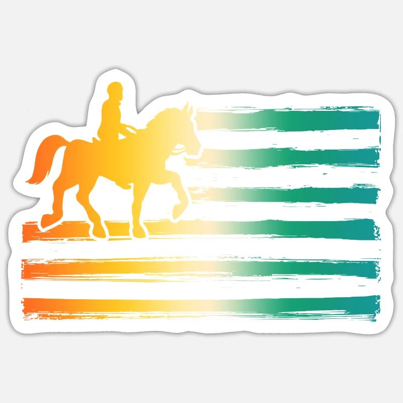 Cheval - Sticker taille S (10 x 10 cm) - blanc mat