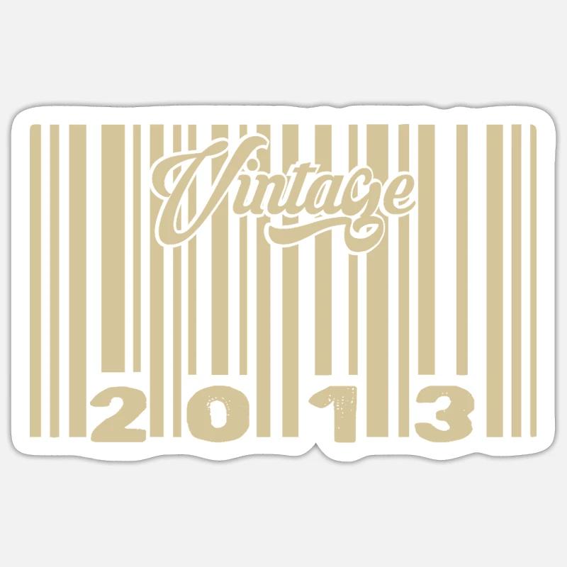 vintage 2013 Code barre 2013: Année 2025. Sticker taille S (10 x 10 cm)