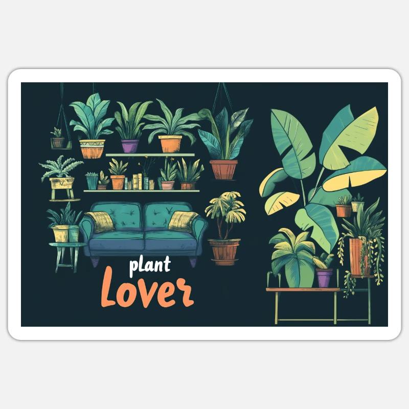 Plant lover - Sticker Größe S (10 x 10 cm) - Mattweiß