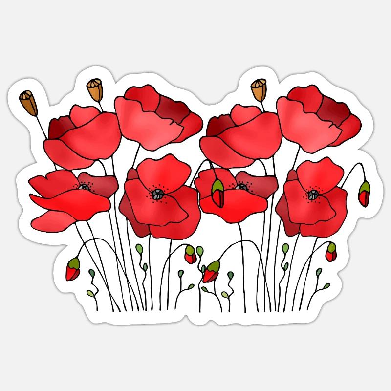 Fleur - Sticker taille S (10 x 10 cm) - blanc mat