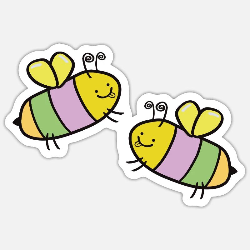 Bee Comic Colorful 2 Sticker size S (10 x 10 cm)