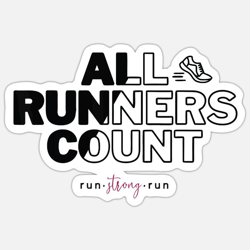 All Runners Count Gift For Runners - Sticker taille S (10 x 10 cm) - blanc mat