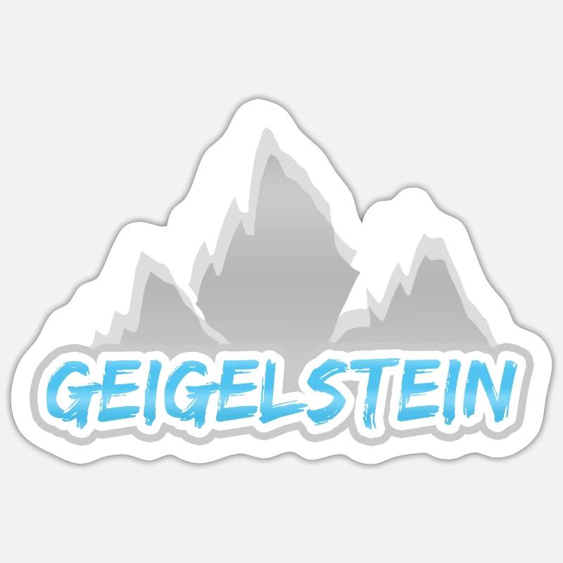 Berg Geigelstein - Sticker Größe S (10 x 10 cm) - Mattweiß