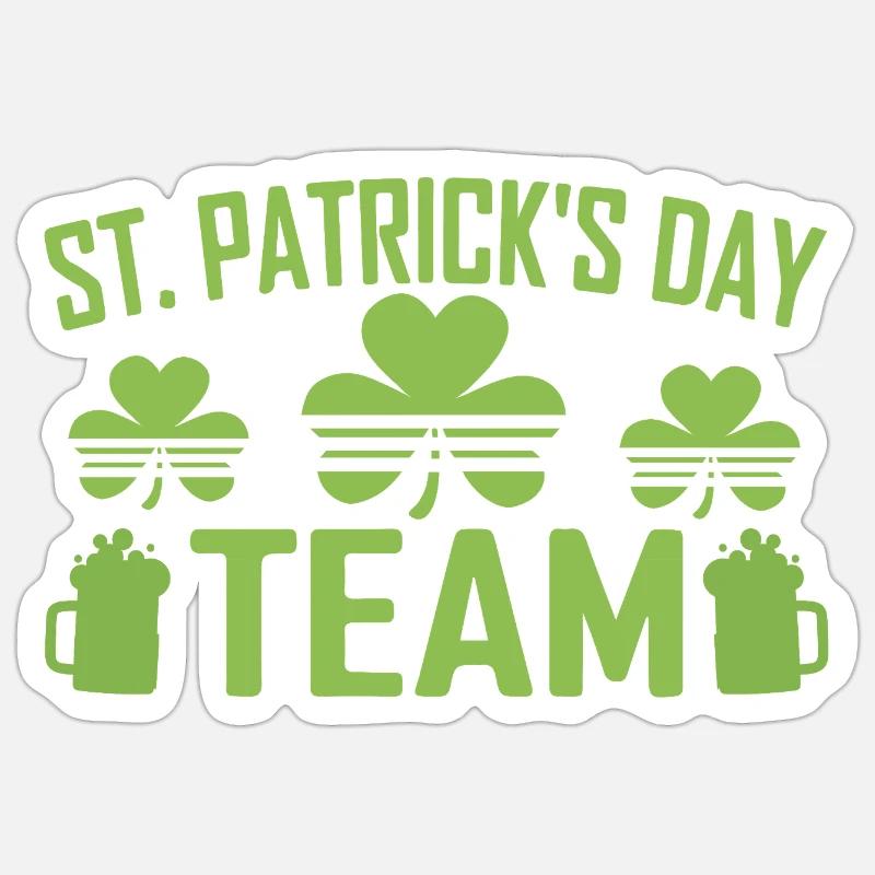 St Patrick Team Saint Patrick 2025 Patrick's Day Sticker taille S (10 x 10 cm)