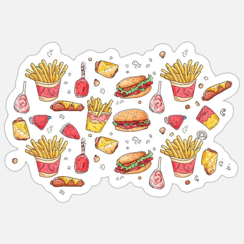 Restauration rapide Sticker taille S (10 x 10 cm)