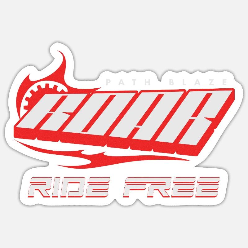 Path blaze roar ride free - Sticker taille S (10 x 10 cm) - blanc mat