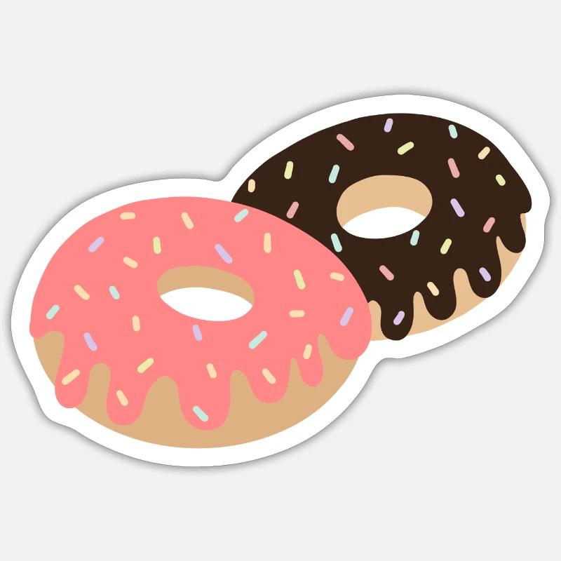 chocolate donuts - Sticker size S (10 x 10 cm) - white matte