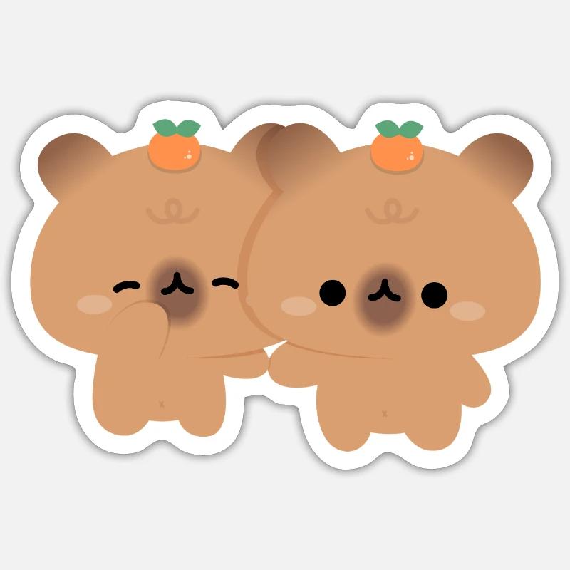 Capybara Couple - Sticker size S (10 x 10 cm) - white matte