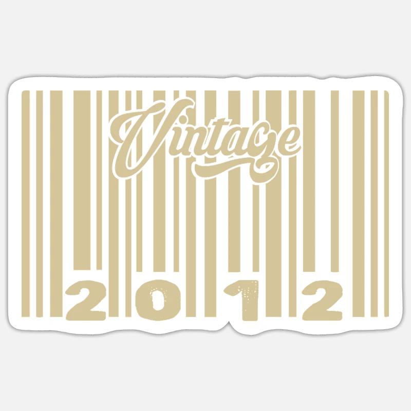 vintage 2012 Barcode 2012: Year 2025. Sticker size S (10 x 10 cm)