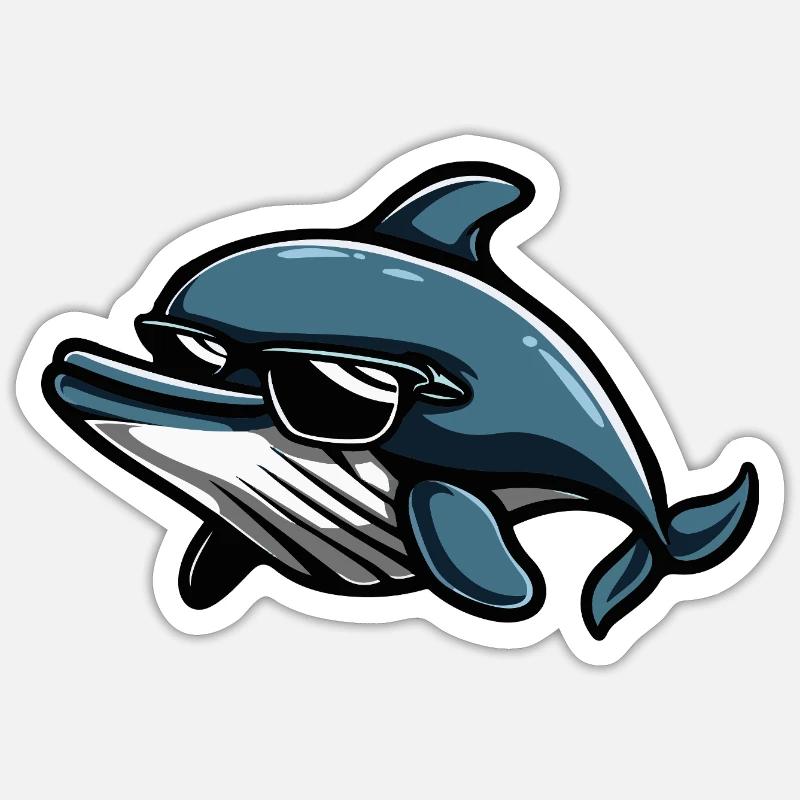 Wal Cool Tier - Sticker Größe S (10 x 10 cm) - Mattweiß