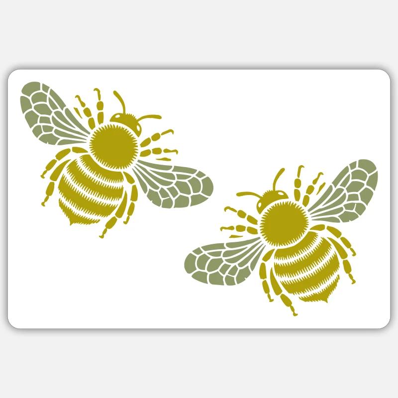 Abeille 2 - Sticker taille S (10 x 10 cm) - blanc mat