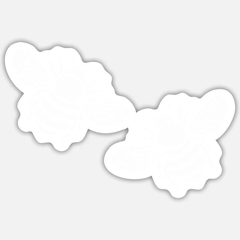 biene 2 - Sticker Größe S (10 x 10 cm) - Mattweiß