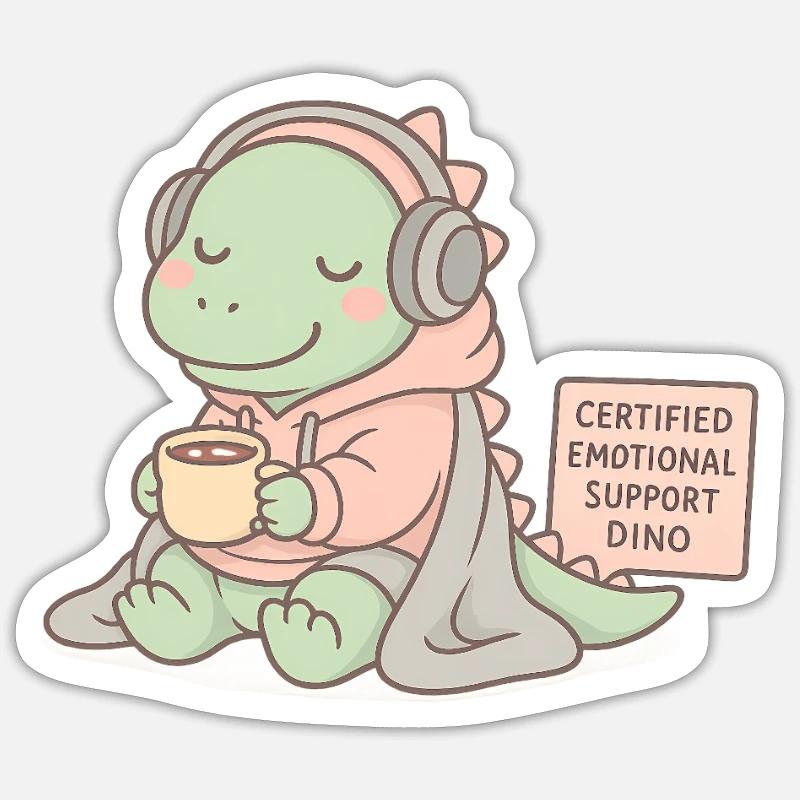 Support Dino – Certified Comforter Sticker size S (10 x 10 cm)