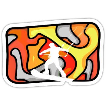 Wakeboarding Water Sports - Sticker size S (10 x 10 cm) - white matte - Front