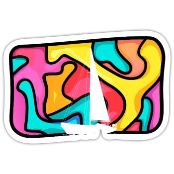 Sailing Boat Sailor - Sticker size S (10 x 10 cm) - white matte - Front