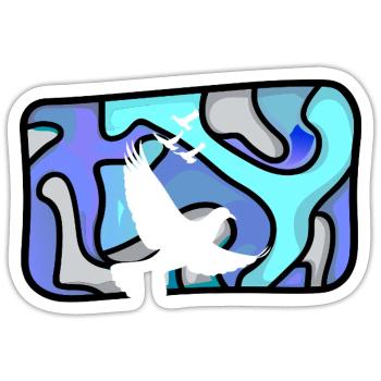 Pigeons pigeon dung - Sticker size S (10 x 10 cm) - white matte - Front