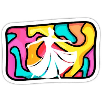 École de danse Danse Monster Dance Sport - Sticker taille S (10 x 10 cm) - blanc mat - Devant